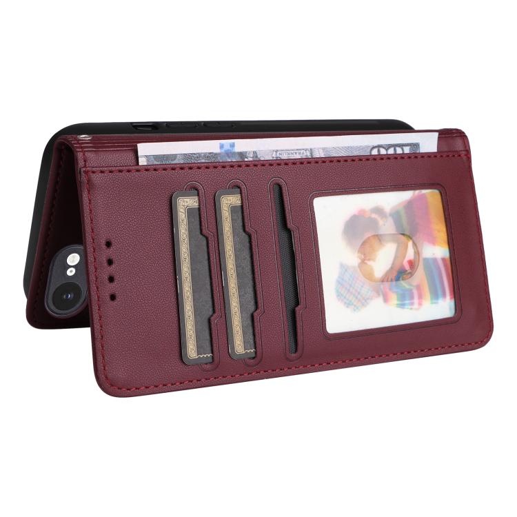 For iPhone 16e BETOPNICE BN-005 2 in 1 Detachable Imitate Genuine Leather Phone Case(Wine Red) - free shipping - PMc TechLife - Order now!