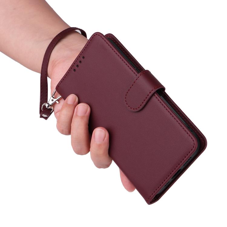 For iPhone 16e BETOPNICE BN-005 2 in 1 Detachable Imitate Genuine Leather Phone Case(Wine Red) - free shipping - PMc TechLife - Order now!