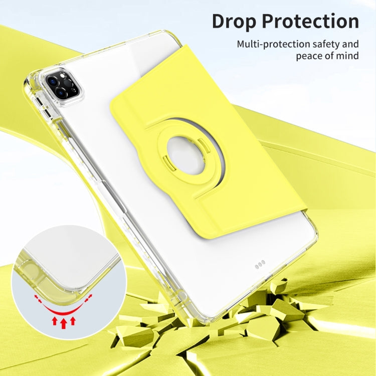 For iPad Pro 13 2024 360 Rotation Detachable Clear Acrylic Leather Tablet Case(Yellow) - iPad Pro 13 2024 Cases by PMC TechLife | Online Shopping South Africa | PMC TechLife | Buy Now Pay Later Mobicred