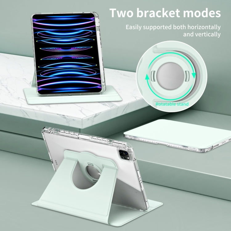 For iPad Pro 13 2024 360 Rotation Detachable Clear Acrylic Leather Tablet Case(Light Green) - iPad Pro 13 2024 Cases by PMC TechLife | Online Shopping South Africa | PMC TechLife | Buy Now Pay Later Mobicred