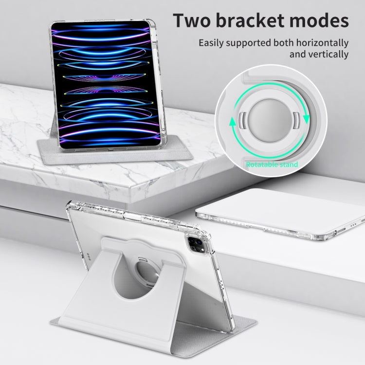 For iPad Pro 13 2024 360 Rotation Detachable Clear Acrylic Leather Tablet Case(Grey) - iPad Pro 13 2024 Cases by PMC TechLife | Online Shopping South Africa | PMC TechLife | Buy Now Pay Later Mobicred