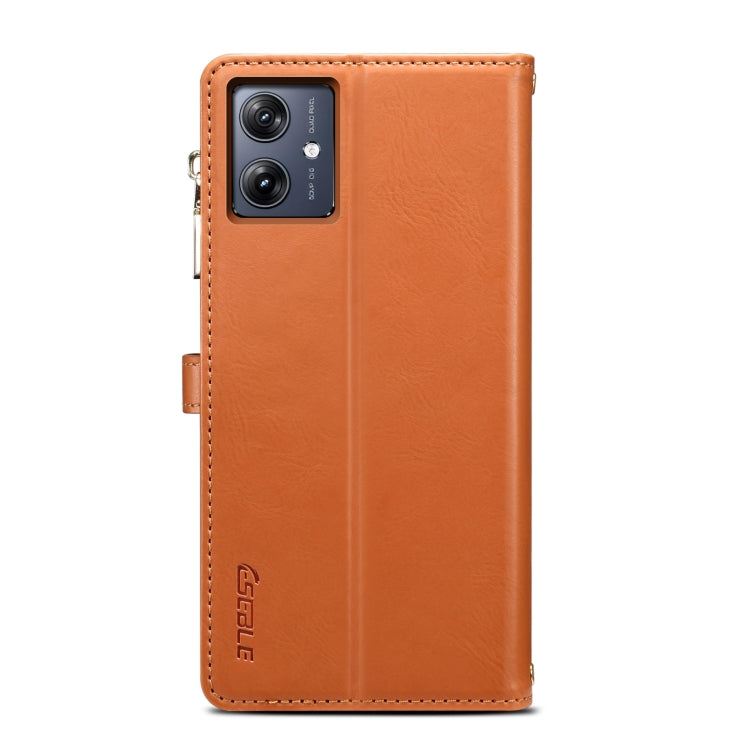 For Motorola Moto G54 ESEBLE Star Series Lanyard Zipper Wallet RFID Leather Case(Brown) - Motorola Cases by ESEBLE | Online Shopping South Africa | PMC TechLife | Buy Now Pay Later Mobicred