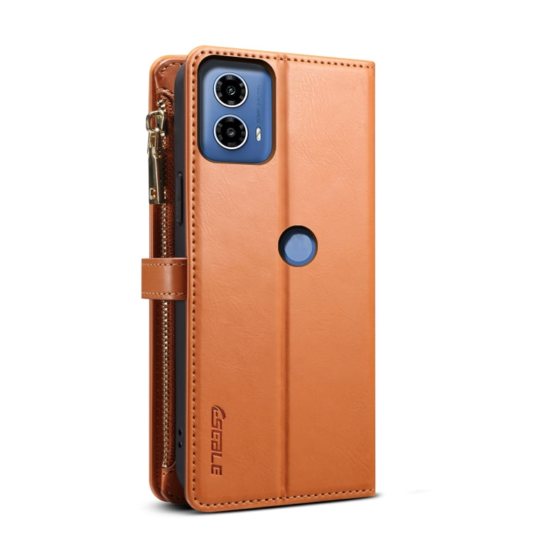 For Motorola Moto G34 ESEBLE Star Series Lanyard Zipper Wallet RFID Leather Case(Brown) - Motorola Cases by ESEBLE | Online Shopping South Africa | PMC TechLife | Buy Now Pay Later Mobicred
