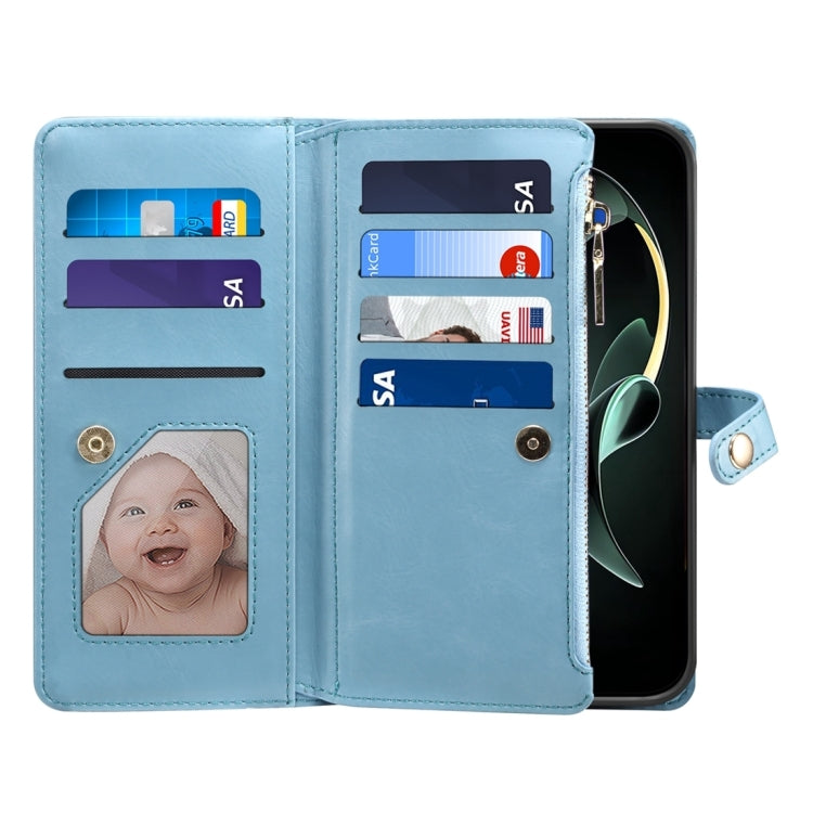 For Motorola Moto G34 ESEBLE Star Series Lanyard Zipper Wallet RFID Leather Case(Blue) - Motorola Cases by ESEBLE | Online Shopping South Africa | PMC TechLife | Buy Now Pay Later Mobicred