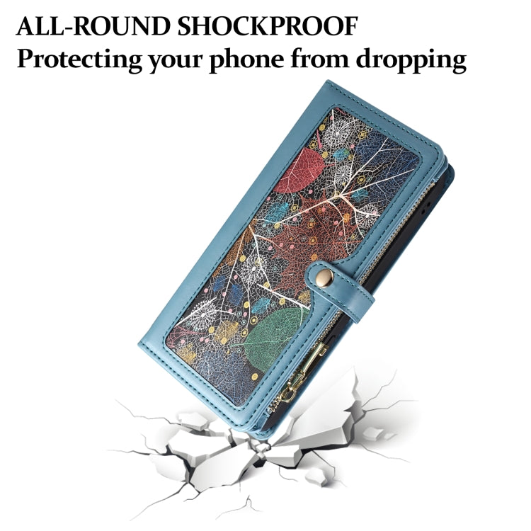 For Motorola Edge 50 Ultra ESEBLE Star Series Lanyard Zipper Wallet RFID Leather Case(Blue) - Motorola Cases by ESEBLE | Online Shopping South Africa | PMC TechLife | Buy Now Pay Later Mobicred