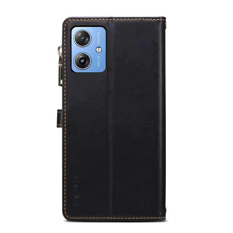 For Motorola Moto G54 5G Global ESEBLE Star Series Lanyard Zipper Wallet RFID Leather Case(Black) - Motorola Cases by ESEBLE | Online Shopping South Africa | PMC TechLife | Buy Now Pay Later Mobicred