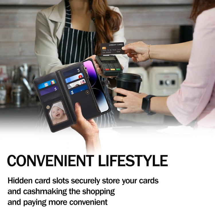 For Motorola Moto G54 5G Global ESEBLE Star Series Lanyard Zipper Wallet RFID Leather Case(Black) - Motorola Cases by ESEBLE | Online Shopping South Africa | PMC TechLife | Buy Now Pay Later Mobicred