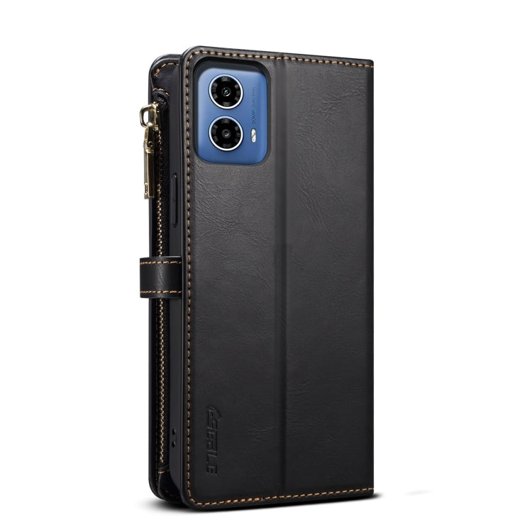 For Motorola Moto G34 5G / G45 5G ESEBLE Star Series Lanyard Zipper Wallet RFID Leather Case(Black) - Motorola Cases by ESEBLE | Online Shopping South Africa | PMC TechLife | Buy Now Pay Later Mobicred