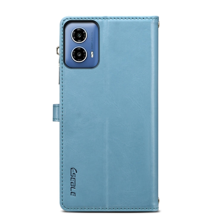 For Motorola Moto G35 ESEBLE Star Series Lanyard Zipper Wallet RFID Leather Case(Blue) - Motorola Cases by ESEBLE | Online Shopping South Africa | PMC TechLife | Buy Now Pay Later Mobicred