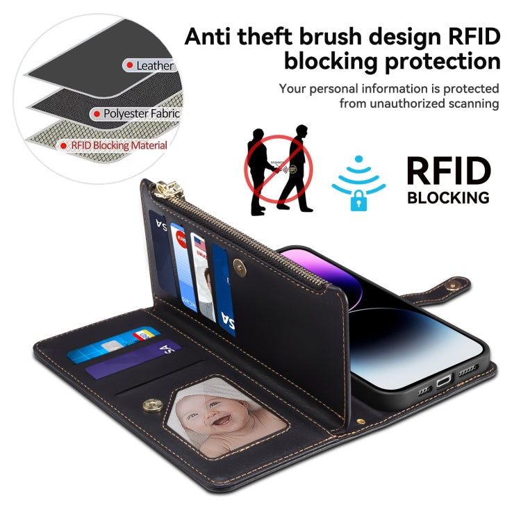 For Motorola Moto G35 ESEBLE Star Series Lanyard Zipper Wallet RFID Leather Case(Black) - Motorola Cases by ESEBLE | Online Shopping South Africa | PMC TechLife | Buy Now Pay Later Mobicred