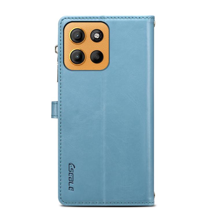 For Motorola Moto G15 ESEBLE Star Series Lanyard Zipper Wallet RFID Leather Case(Blue) - Motorola Cases by ESEBLE | Online Shopping South Africa | PMC TechLife | Buy Now Pay Later Mobicred