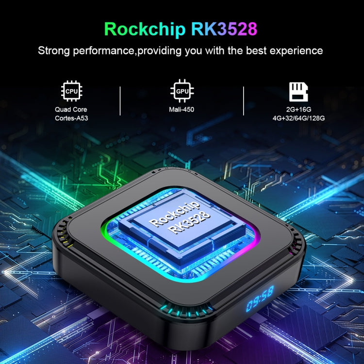 HK1 RBOX K8 8K Android 13.0 Smart TV Box with Remote Control, 4GB+128GB, RK3528 Quad-Core(UK Plug) - Others by PMC TechLife | Online Shopping South Africa | PMC TechLife | Buy Now Pay Later Mobicred