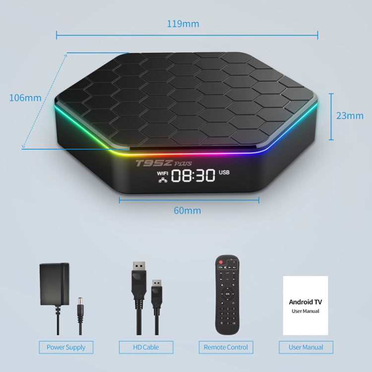 T95Z Plus 8K WiFi6 Android 12.0 Smart TV Box with Remote Control, 4GB+64GB, Allwinner H618 Quad-Core(UK Plug) - Others by PMC TechLife | Online Shopping South Africa | PMC TechLife