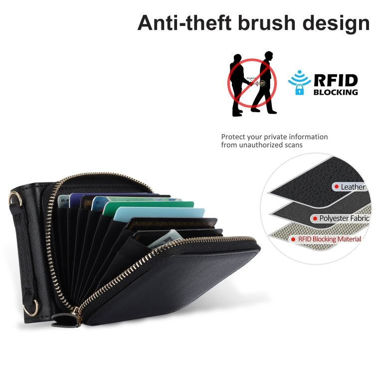 For Motorola Razr 40 Ultra Long and Short Lanyard Zipper Card Slot Foldable Phone Case(Black) - Motorola Cases by PMC TechLife | Online Shopping South Africa | PMC TechLife | Buy Now Pay Later Mobicred