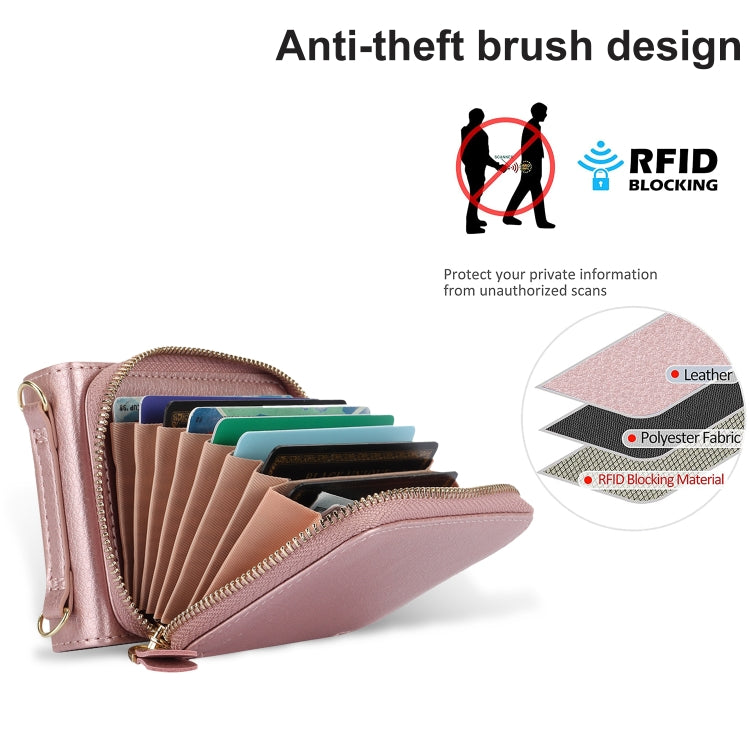 For Motorola Razr 40 Long and Short Lanyard Zipper Card Slot Foldable Phone Case(Pink) - Motorola Cases by PMC TechLife | Online Shopping South Africa | PMC TechLife | Buy Now Pay Later Mobicred