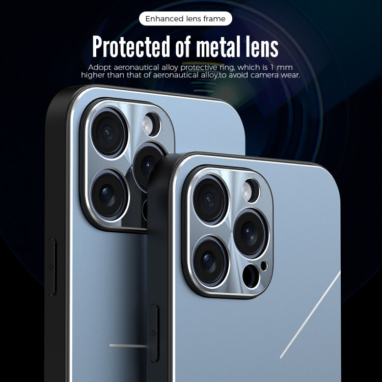 For iPhone 15 Pro R-JUST RJ52 3-Line Style Metal TPU Shockproof Phone Case(Black) - free shipping - PMC TechLife - Order now!