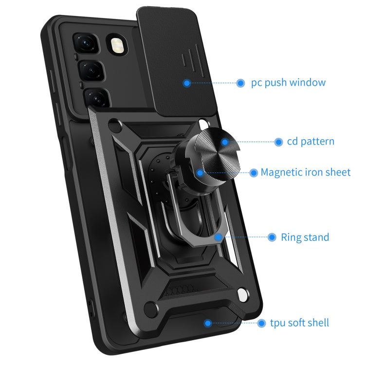 For Infinix Hot 50 4G Sliding Camera Cover Design TPU+PC Phone Case(Black) - free shipping - PMC TechLife - Order now!