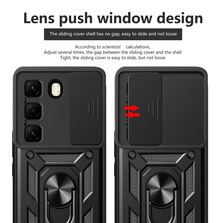 For Infinix Hot 50 4G Sliding Camera Cover Design TPU+PC Phone Case(Black) - free shipping - PMC TechLife - Order now!