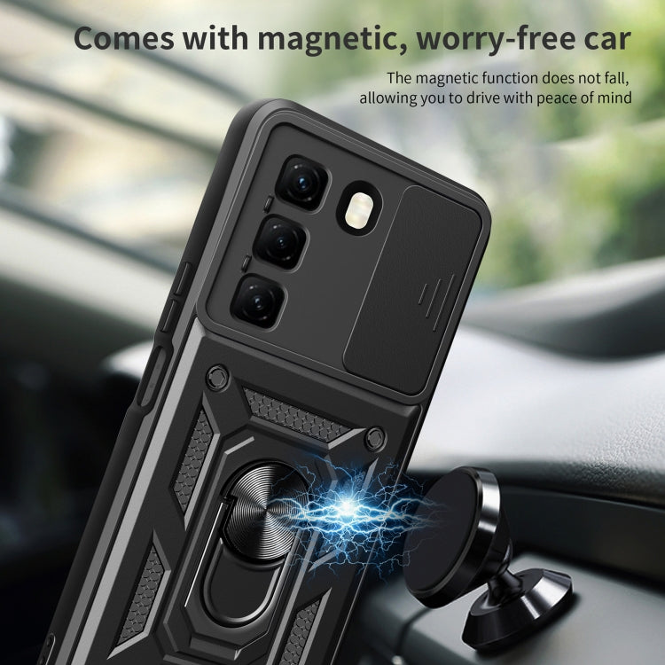 For Infinix Hot 50 4G Sliding Camera Cover Design TPU+PC Phone Case(Black) - free shipping - PMC TechLife - Order now!