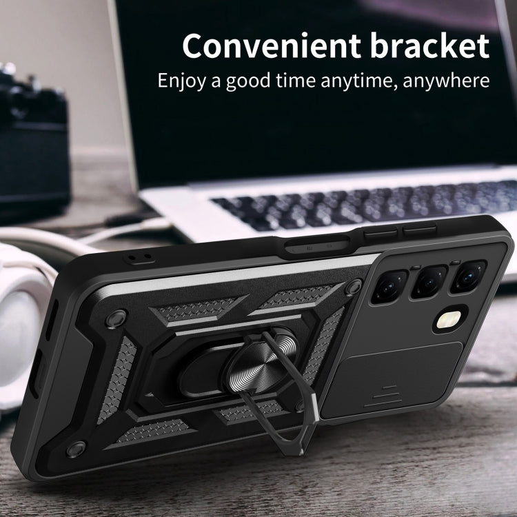 For Infinix Hot 50 4G Sliding Camera Cover Design TPU+PC Phone Case(Black) - free shipping - PMC TechLife - Order now!