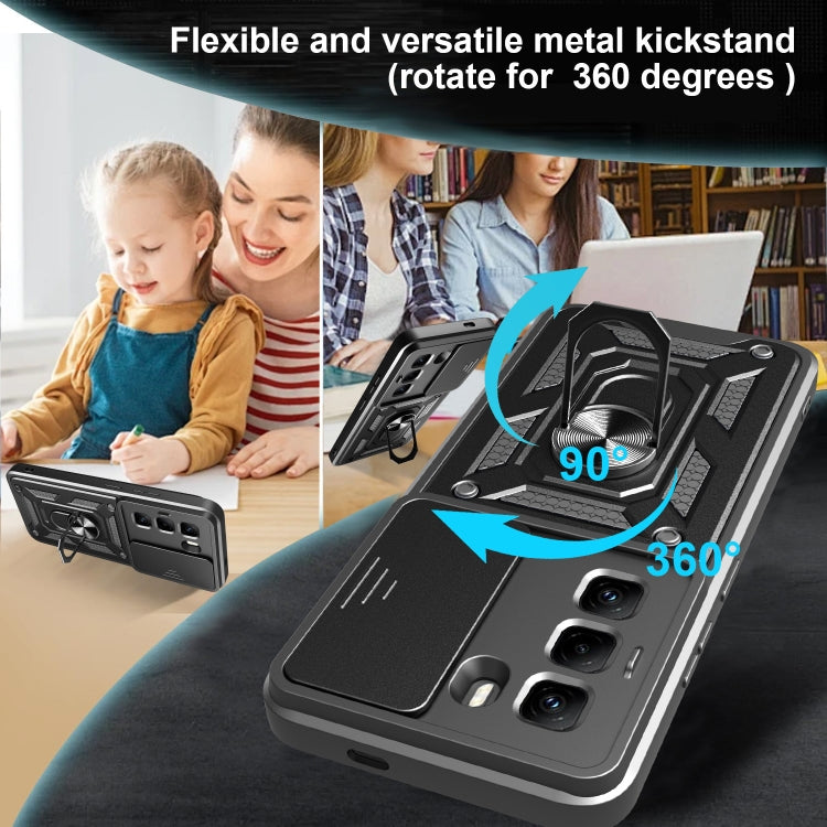 For Infinix Hot 50 Pro 4G Sliding Camera Cover Design TPU+PC Phone Case(Black) - free shipping - PMC TechLife - Order now!