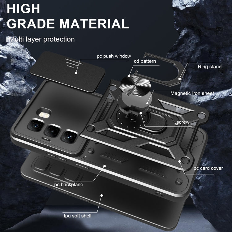 For Infinix Hot 50 Pro 4G Sliding Camera Cover Design TPU+PC Phone Case(Black) - free shipping - PMC TechLife - Order now!
