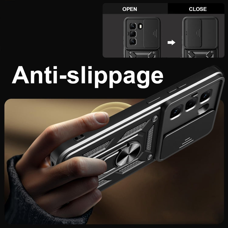 For Infinix Hot 50 Pro 4G Sliding Camera Cover Design TPU+PC Phone Case(Black) - free shipping - PMC TechLife - Order now!