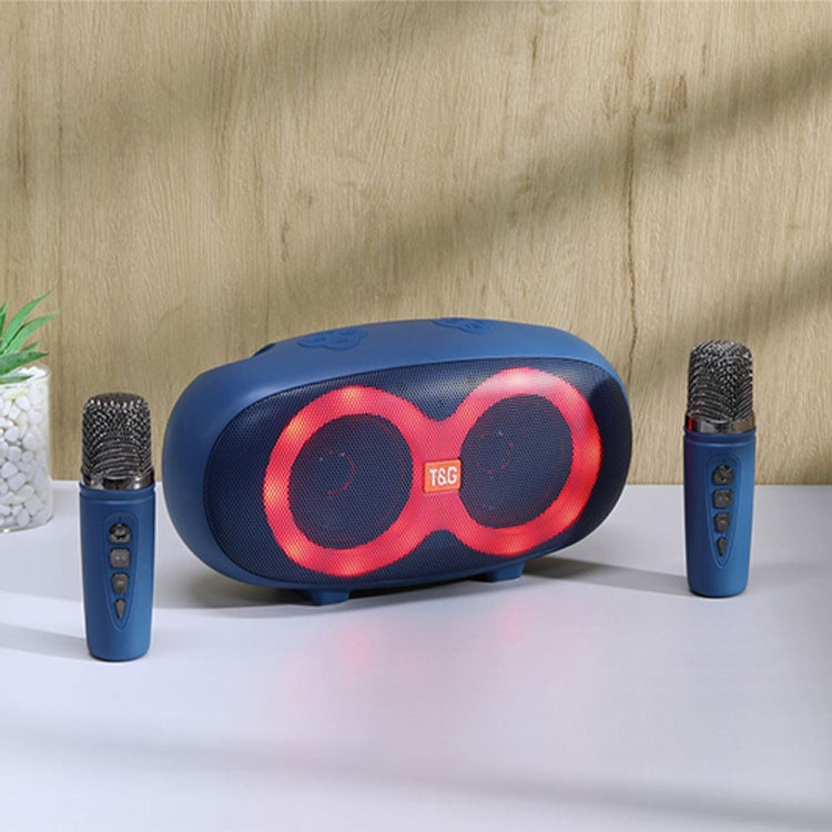 T&G TG542 LED Flash Wireless Bluetooth Karaoke Speaker with Microphone(Royal Blue) - free shipping - PMC Jewellery - Order now!