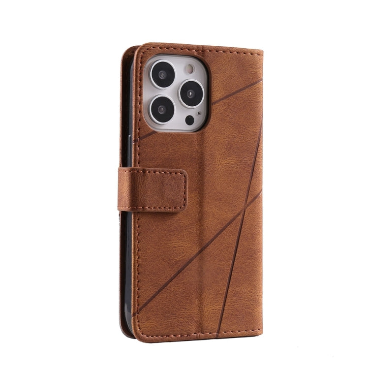 For iPhone 16 Pro Skin Feel Splicing Leather Phone Case(Brown) - iPhone 16 Pro Cases by PMC TechLife | Online Shopping South Africa | PMC TechLife | Buy Now Pay Later Mobicred