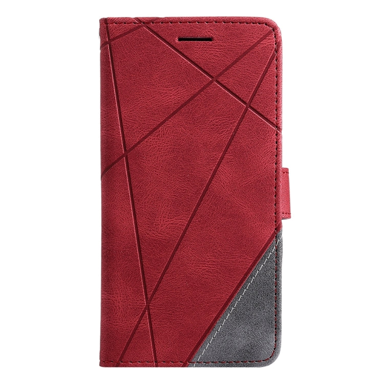 For iPhone 16 Plus Skin Feel Splicing Leather Phone Case(Red) - iPhone 16 Plus Cases by PMC TechLife | Online Shopping South Africa | PMC TechLife | Buy Now Pay Later Mobicred