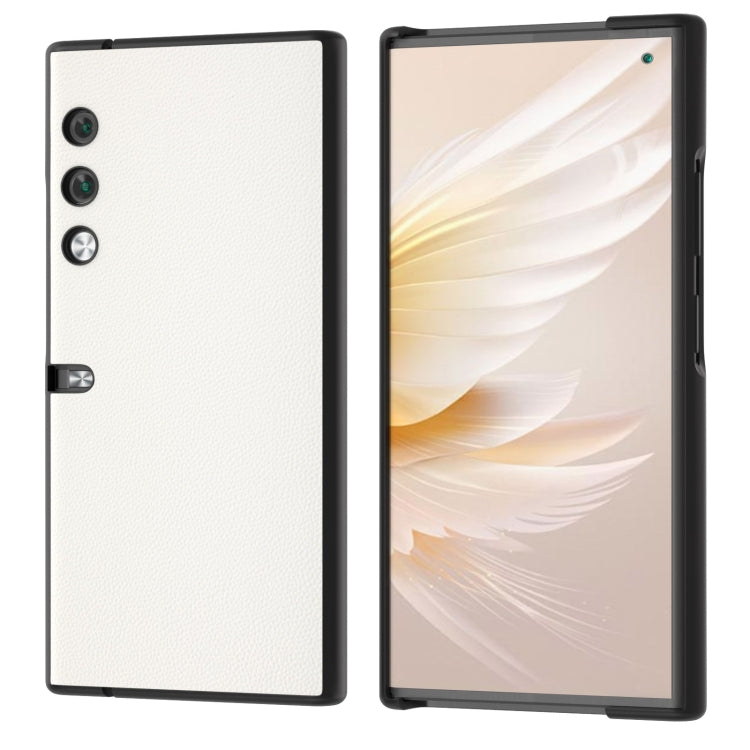 For Honor V Purse ABEEL Genuine Leather Elegant Black Edge Phone Case(White) - Honor Cases by PMC TechLife | Online Shopping South Africa | PMC TechLife | Buy Now Pay Later Mobicred