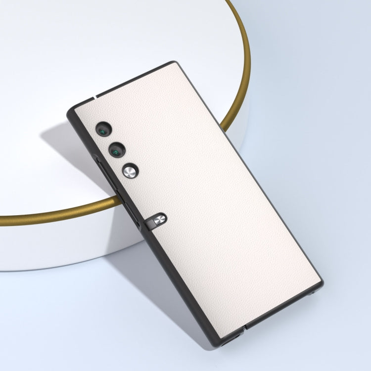 For Honor V Purse ABEEL Genuine Leather Elegant Black Edge Phone Case(White) - Honor Cases by PMC TechLife | Online Shopping South Africa | PMC TechLife | Buy Now Pay Later Mobicred