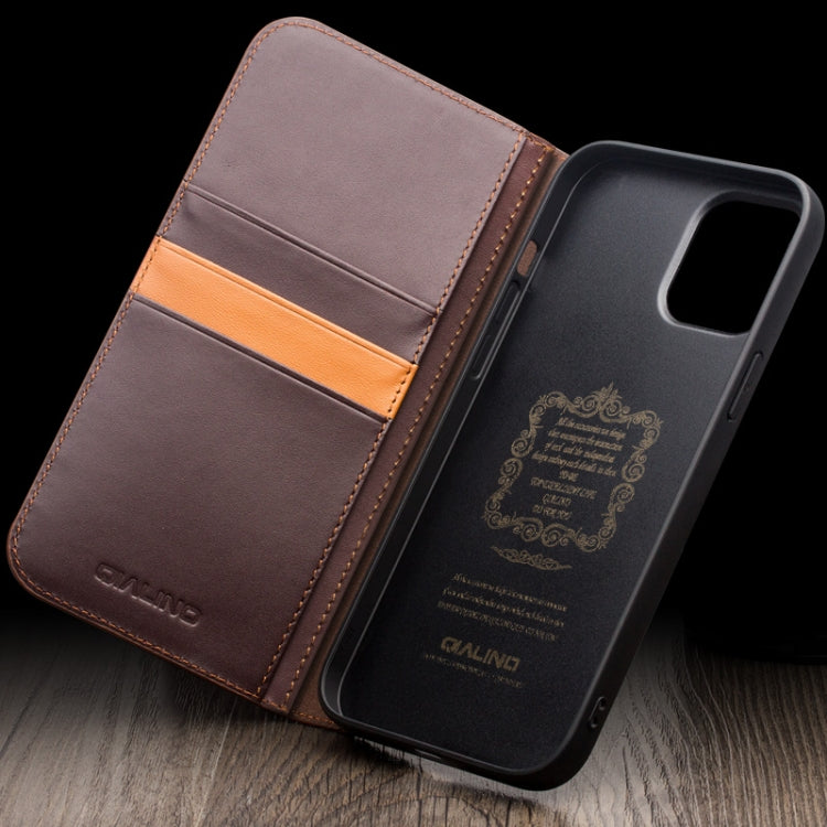 For iPhone 15 Pro QIALINO Classic Gen2 Genuine Leather Phone Case(Brown) - free shipping - PMC Jewellery - Order now!
