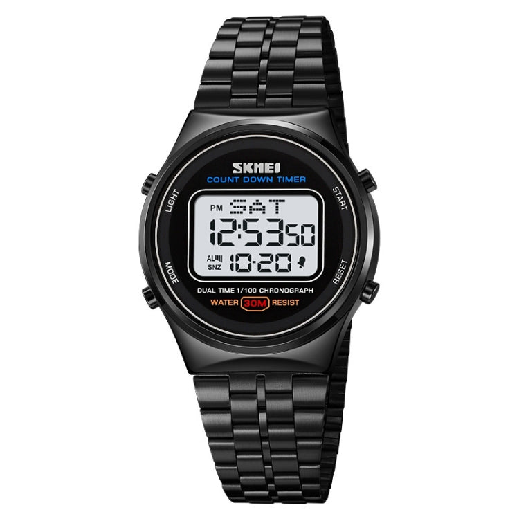 SKMEI 1882 Multifunctional Men 30M Waterproof Luminous Stainless Steel Digital Wrist Watch(Black White) - free shipping - PMC TechLife - Order now!