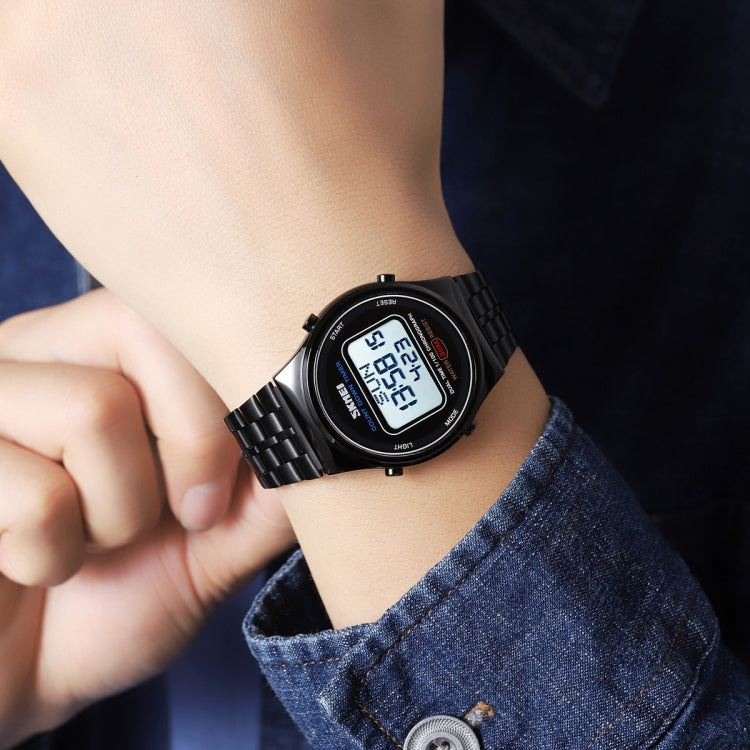 SKMEI 1882 Multifunctional Men 30M Waterproof Luminous Stainless Steel Digital Wrist Watch(Black White) - free shipping - PMC TechLife - Order now!