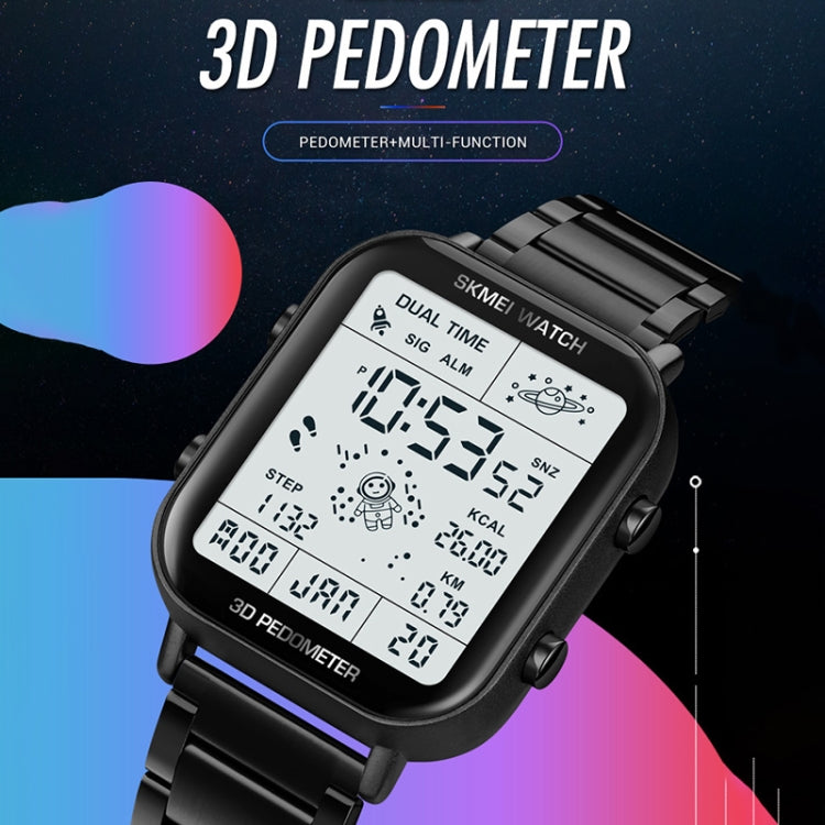 SKMEI 1888 Multifunctional Men 30M Waterproof Sports Stainless Steel Digital Wrist Watch(Black) - free shipping - PMC TechLife - Order now!
