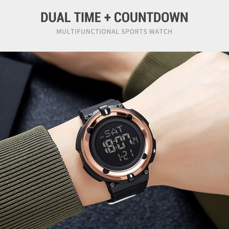 SKMEI 2010 Multifunctional Men 50M Waterproof Luminous Digital Wrist Watch(Rose Gold) - free shipping - PMC TechLife - Order now!