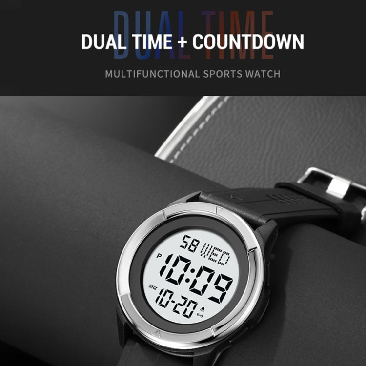 SKMEI 2047 Multifunctional Men 50M Waterproof Sports Digital Wrist Watch(Gold+White) - free shipping - PMC TechLife - Order now!