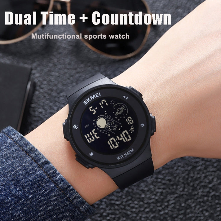 SKMEI 2068 Multifunctional Men 50M Waterproof Noctilucent Sports Digital Wrist Watch(Black White) - free shipping - PMC TechLife - Order now!