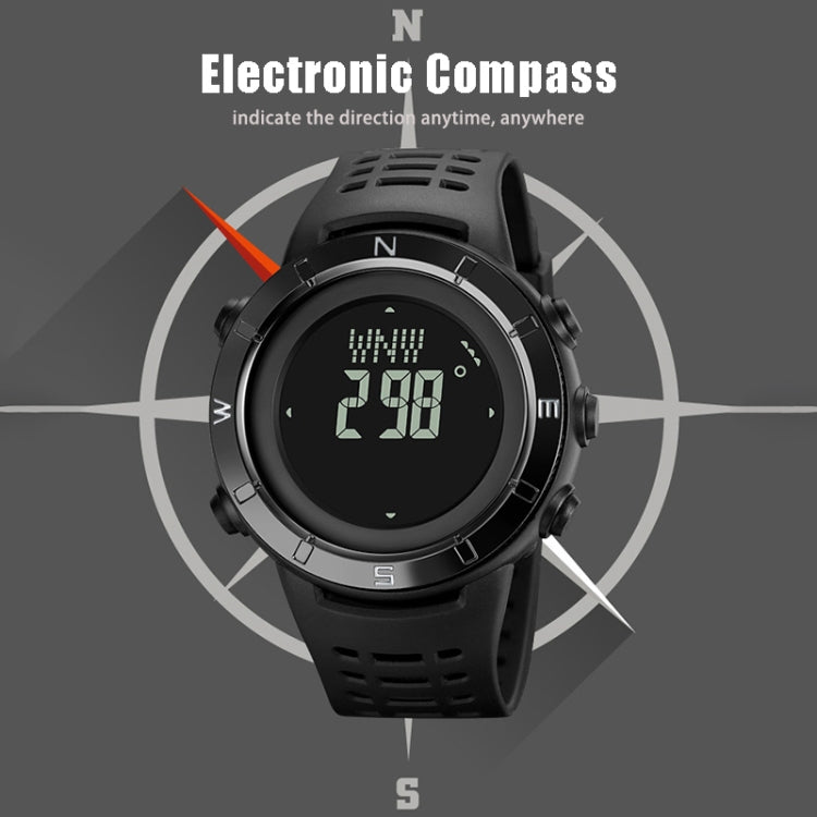 Shimei 2096 Multifunctional Men 50M Waterproof Compass Noctilucent Digital Wrist Watch(Black) - free shipping - PMC TechLife - Order now!