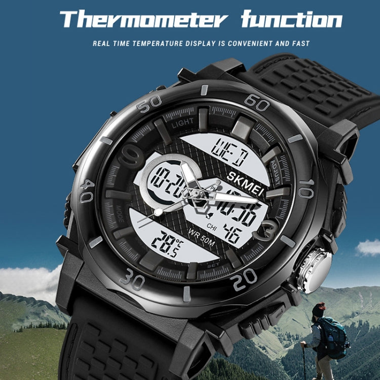 SKMEI 2098 Multifunctional Men 50M Waterproof Thermometer Dual Display Digital Wrist Watch(Black) - free shipping - PMC TechLife - Order now!