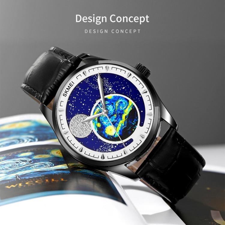 SKMEI 2115 Multifunctional Men Outdoor 30M Waterproof Moon Phase Quartz Watch(Silver) - free shipping - PMC TechLife - Order now!