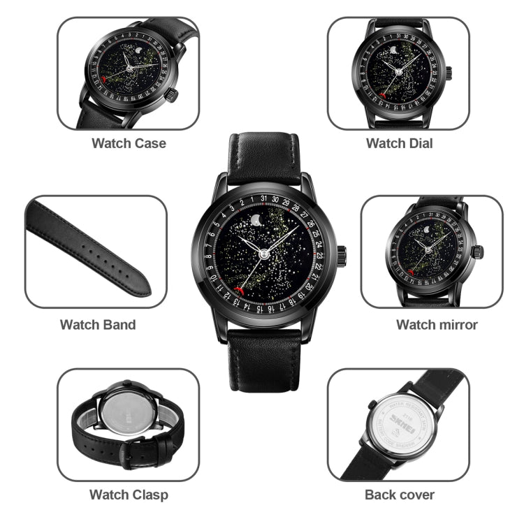 SKMEI 2116 Multifunctional Men 30M Waterproof Fashion Casual Quartz Watch(Black Steel) - free shipping - PMC TechLife - Order now!
