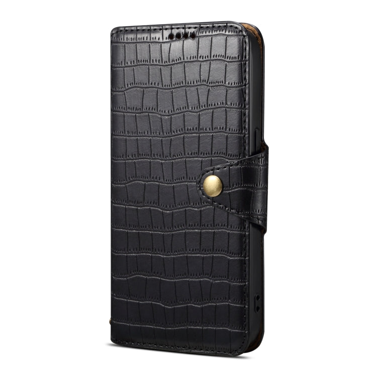 For iPhone 16 Plus Denior Crocodile Texture Oil Edge Leather Phone Case(Black) - free shipping - PMC Jewellery - Order now!