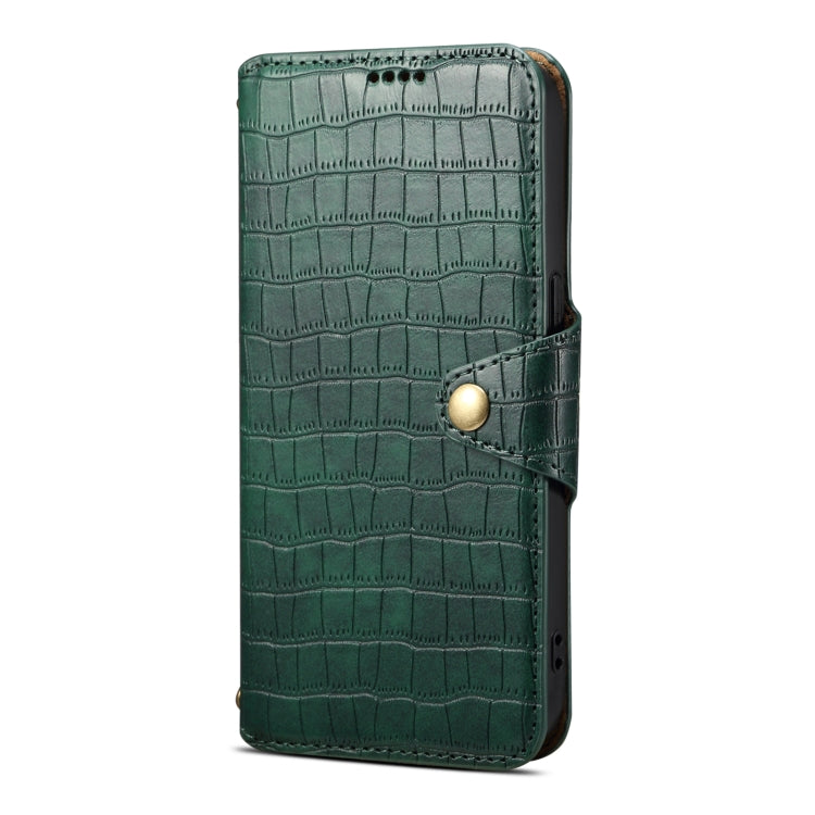 For iPhone 16 Pro Max Denior Crocodile Texture Oil Edge Leather Phone Case(Green) - free shipping - PMC Jewellery - Order now!