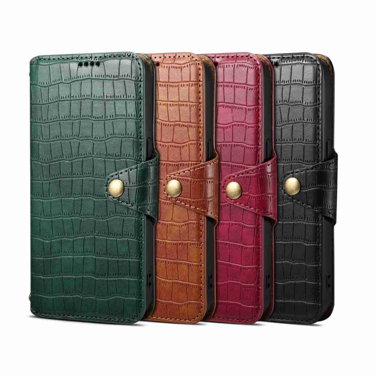For iPhone 16 Pro Max Denior Crocodile Texture Oil Edge Leather Phone Case(Black) - free shipping - PMC Jewellery - Order now!