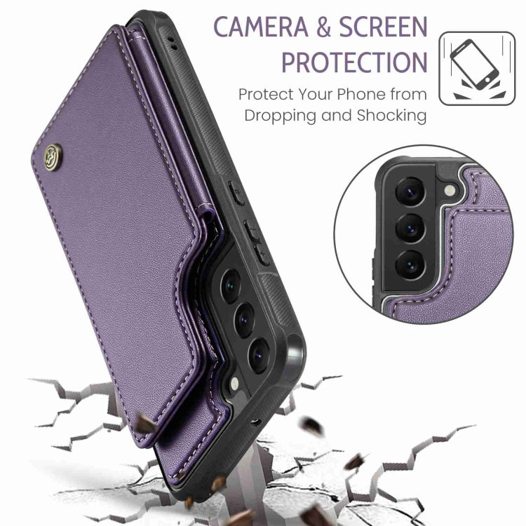 For Samsung Galaxy S22+ 5G CaseMe C22 Card Slots Holder RFID Anti-theft Phone Case(Purple) - free shipping - PMC Jewellery - Order now!