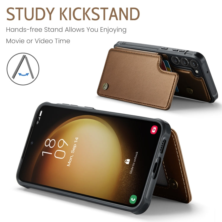 For Samsung Galaxy S23+ 5G CaseMe C22 Card Slots Holder RFID Anti-theft Phone Case(Brown) - free shipping - PMC Jewellery - Order now!
