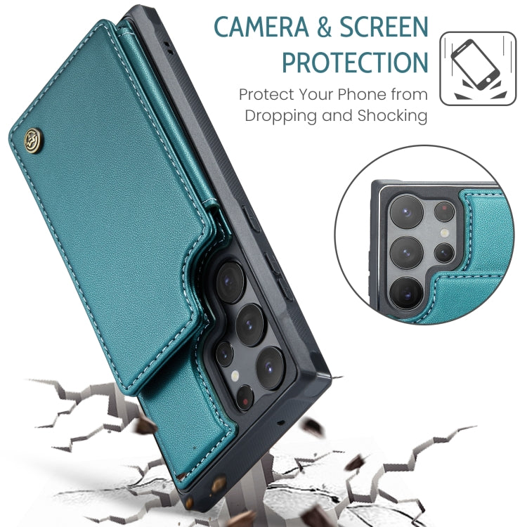 For Samsung Galaxy S23 Ultra 5G CaseMe C22 Card Slots Holder RFID Anti-theft Phone Case(Blue Green) - free shipping - PMC Jewellery - Order now!
