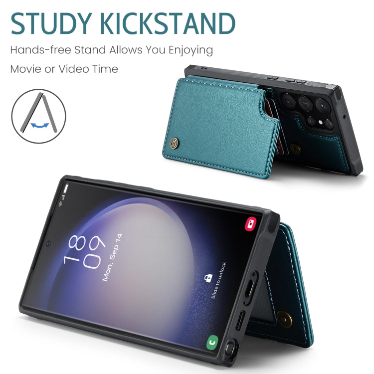 For Samsung Galaxy S23 Ultra 5G CaseMe C22 Card Slots Holder RFID Anti-theft Phone Case(Blue Green) - free shipping - PMC Jewellery - Order now!